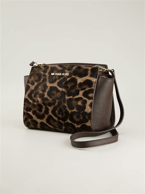 michael kors selma leopard print bag|Michael Kors selma medium satchel.